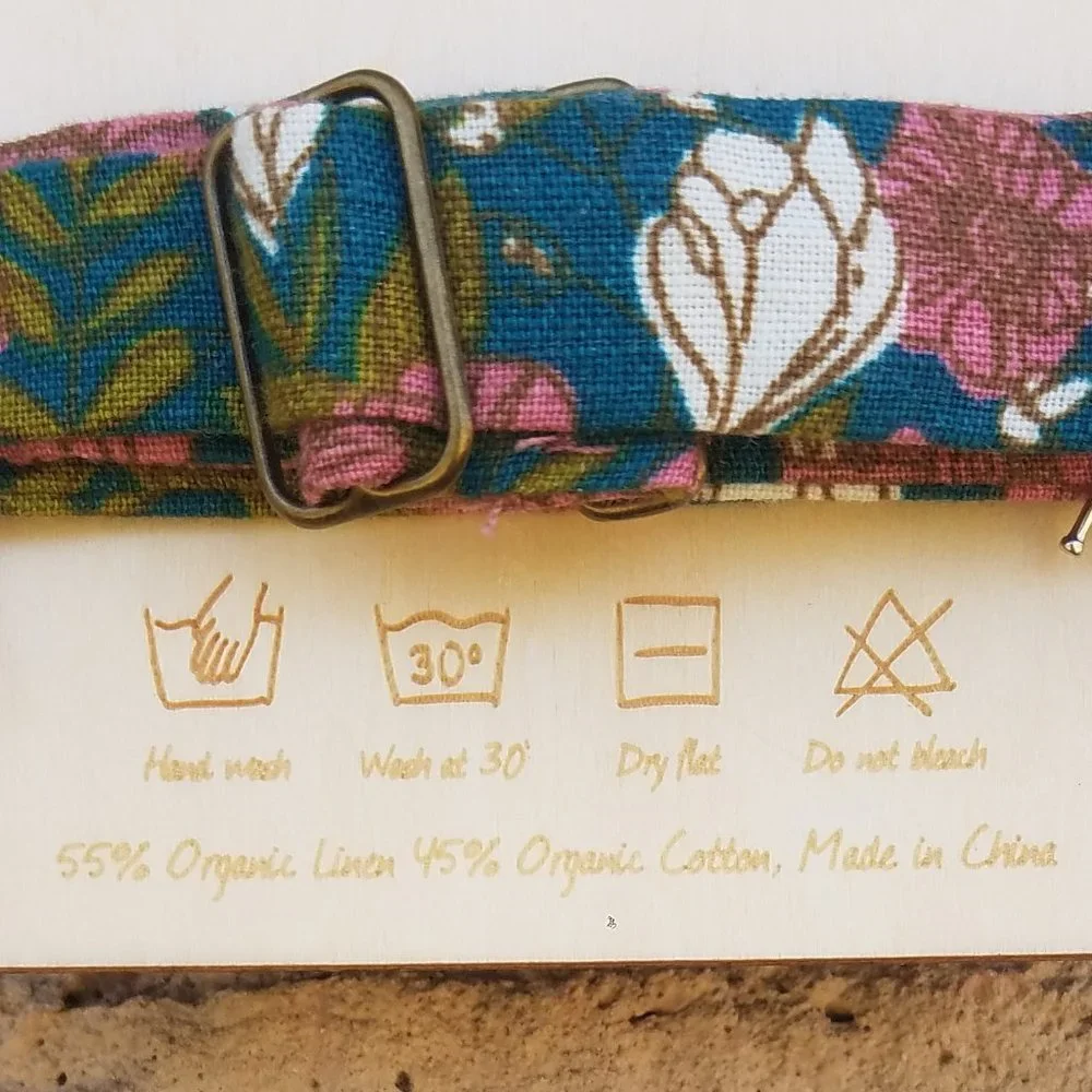 Milkbarn Organic Linen and Cotton Teal Floral Bow Tie NWOT